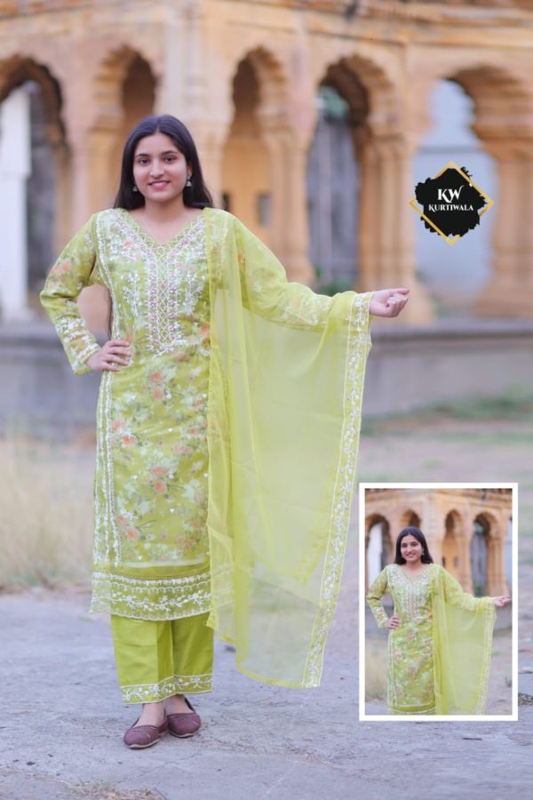 Elegant embroidered organza